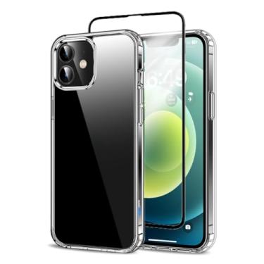 Imagem de Capa Capinha Clear Case Transparente Resistente a Risco e Anti Impacto [Anti-amarelamento] + Película De Vidro 3D Tela Toda Para iPhone (iPhone 12/12 Pro)
