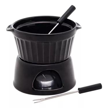 Imagem de Fondue Porcelana 04 Pçs Alpes Preto 400 Ml