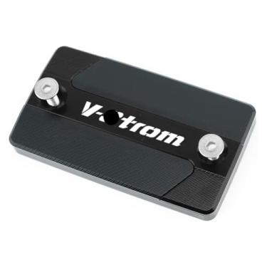 Imagem de Tampa do reservatório do cilindro de fluido de freio de motocicleta compatível com S&uzuki VStrom 250 650 1000 DL250 DL650 DL1000 V-Strom 1000/XT 2020 2021 (preta, 1 peça)