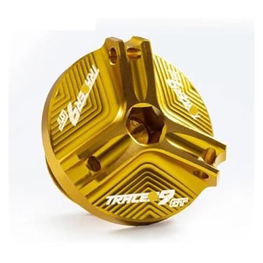 Imagem de Acessórios Tampas de tanque de fluido de freio dianteiro e traseiro, tampa de reservatório, tampa de enchimento compatível com Y&AMAHA Tracer9 Gt Tracer 9 Gt TRCAER9GT (M2.5 dourado)