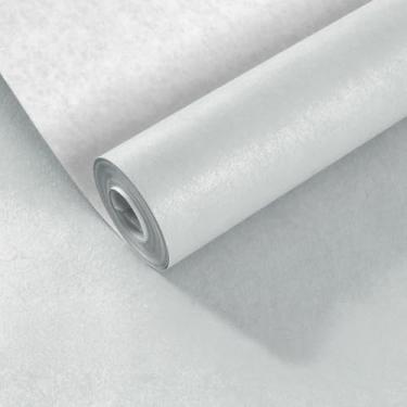 Imagem de ESSMOKO Papel de parede moderno estilo nórdico seda não tecido papel de parede não autoadesivo quarto sala de estar escritório decoração de fundo adesivos cinza claro azul 53 * 950 cm