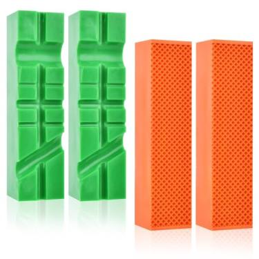 Imagem de Mandíbulas macias de 11,4 cm para torno de bancada, protetores de tampas de mandíbula fortemente magnéticas, suportes de mandíbula de torno com superfície de waffle antiderrapante, design multi-sulcos