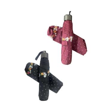 Imagem de Kit 02 Sombrinha Fem Al Super Leve Voyagem Preto Vinho 3025