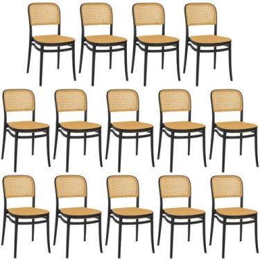 Imagem de Kit 14 Cadeiras de Jantar Roma para Sala e Cozinha - Preto - Magazine 