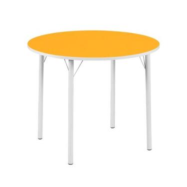 Imagem de Mesa Redonda Adulto Amarela Diâmetro 1200mm - SchoolCenter