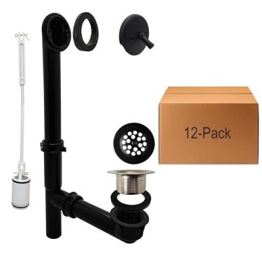 Imagem de Westbrass 592144-12-62 Kit de drenagem de resíduos de banho, pacote com 12, preto plano