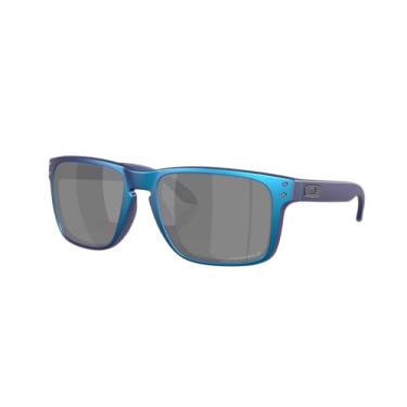 Imagem de Oakley Óculos de sol quadrados Holbrook XL OO9147 | Pacote com kit de limpeza e bolsa de microfibra adicional, Cor azul ciano fosco / Prizm preto polarizado