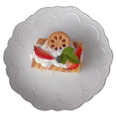 Imagem de URGDWEKJY Bandeja de jantar retrô prato prato de cerâmica doméstico prato de massa restaurante ocidental prato de jantar