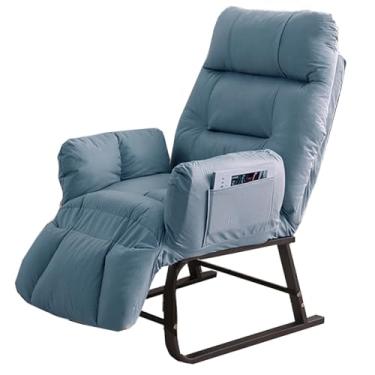 Imagem de espreguiçadeira, poltrona bege, cadeira estofada moderna com braços, poltrona de cadeira preguiçosa com encosto de cabeça, cadeira lateral de sala de estar de leitura de tecido, sofá individual com