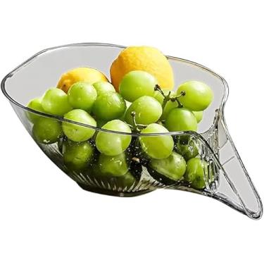 Imagem de Escorredor Funil para Alimentos, Tigela Acrílica de Cozinha, Recipiente para Lavar Frutas, Verduras e Legumes, Escorredor de Macarrão Multifuncional