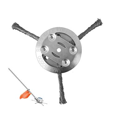 Imagem de Cabeça de aparador de grama de fio de aço, 15 cm + 3 lâminas, nova cabeça de substituição para aparar cordas atualizada 2025, para aparadores de cordas elétricos e alimentados por bateria, lâmina de