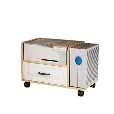Imagem de URGDWEKJY Suporte para impressora, classificação de três níveis, prateleira, suporte de impressora, polia de piso, estante de armazenamento de impressora, rack de dados móveis de escritório com