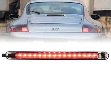 Imagem de USR 98-04 996 3ª lâmpada de freio - luz de freio traseira fumê LED terceiro freio com adaptador de polaridade - compatível com Porsche 911 996 Carrera Inc 4 4S GT2 GT3 Targa Turbo 1998-2004 (lente