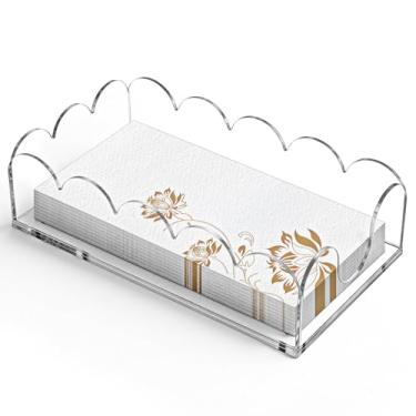 Imagem de Dimeho Suporte de guardanapo de acrílico bandeja recortada transparente suporte de papel descartável bandeja de armazenamento de toalhas de mão de convidados para banheiro cozinha sala de jantar