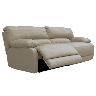 Imagem de Sofá 3 Lugares Reclinável Elétrico Asmará 228cm Couro Avelã - Gran Belo