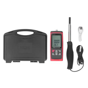 Imagem de Anemômetro do Sensor de Velocidade do Vento, Anemômetro Portátil CFM Display, Temperatura e Umidade Sensor de Velocidade de Extensível e Umidade, Medidores de Velocidade do