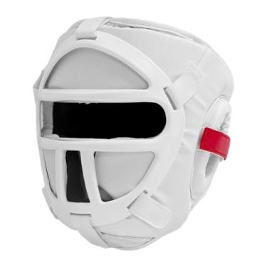 Imagem de simhoa Capacete de boxe com máscara facial e proteção auricular para entusiastas de kickboxing, S