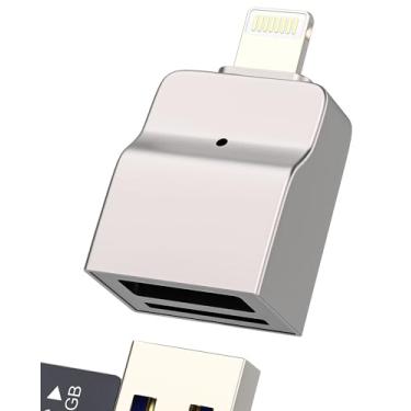 Imagem de Adaptador USB para leitor de cartão micro SD Lightning (2 em 1) OTG 3.0 para iPhone 14 13 12 para acessórios de memória Apple para iPad câmera digital TF slot transferência de conexão de foto USB-A