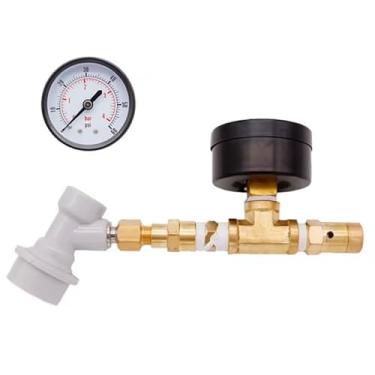 Imagem de Válvula De Pulverização Com Trava De Esfera E Manômetro De 0-15 Psi/0-60 Psi, Válvula De Alívio De Pressão Para Equipamentos De Carbonatação De Cerveja Artesanal(0-60 psi)