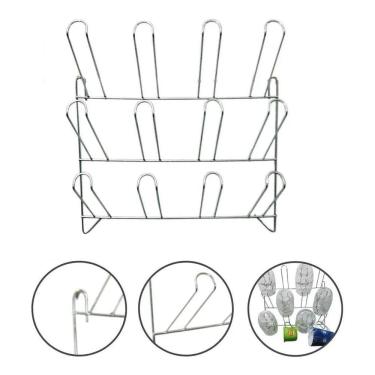 Imagem de 2X Escorredor Secador Porta Copos Parede 12 Lugares Inox Cr