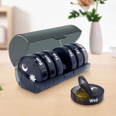 Imagem de Caixa de remédios para viagem, semanal, 7 dias, 2 vezes ao dia, estojo de comprimidos diário, portátil, fácil de abrir, grande caixa de comprimidos removível para medicamentos, vitaminas e suplementos