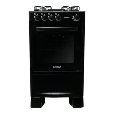 Imagem de Fogão Suggar de Piso Cook Essence 4 Bocas com Mesa de Vidro, Preto