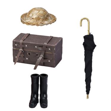 Imagem de Conjunto de viagem para móveis de casa de bonecas em miniatura, escala 1/12, 4 unidades