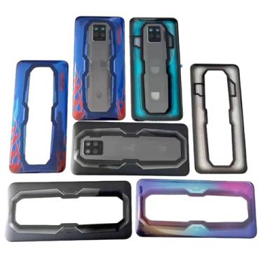 Imagem de SHOWGOOD Tampa traseira de bateria para ZTE Nubia Red Magic 7 NX679J capa traseira capa de telefone lente de vidro de substituição (preto brilhante)