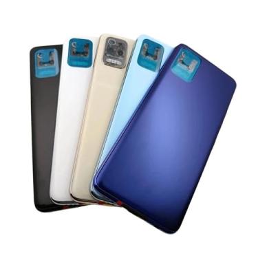 Imagem de SHOWGOOD Capa para celular LG K52 LMK520EMW Moldura intermediária + capa traseira de bateria tampa do painel porta traseira com lente de câmera (azul escuro)