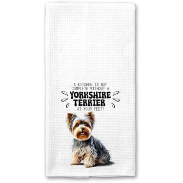 Imagem de GoGiArt Não completo sem uma toalha Yorkshire Terrier - cachorro adorável - prato - cozinha bonita - mão fofa - toalha feminina