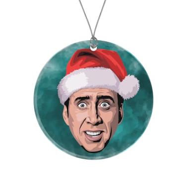 Imagem de BAD BANANAS Nicolas Cage - Enfeites de Natal de 7,6 cm 2024 - Presente de Decoração de Árvore de Natal para Casa de Férias - Ornamentos de Cristal para Árvore de Natal