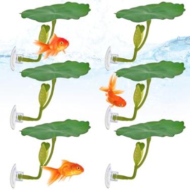 Imagem de Capiant Conjunto de rede de folhas de peixe Betta com ventosas, decoração de aquário verde macio, cama de descanso de plantas de plástico para Betta simular habitat natural, acessórios de tanque para