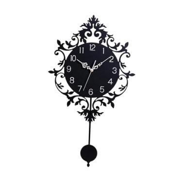 Imagem de Bothyi Relógio de Parede com Pêndulo, Silencioso, Elegante, Redondo, Estilo Retrô, para Decoração de Interiores, Cozinha E Casa.