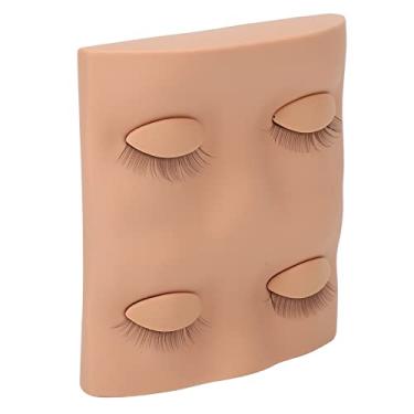 Imagem de lyrlody Cabeça de Manequim de Cílios, Cabeça de Prática de Extensão de Cílios Postiços Com Olhos Substituíveis, Modelo Facial de Treinamento de Maquiagem de Silicone 3D PVC para Prática de (cor pele)