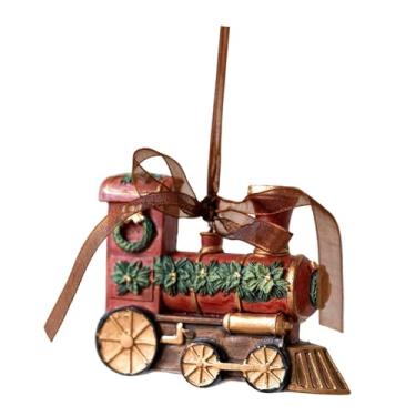 Imagem de Esquirla Enfeite de Natal para pendurar na árvore, decoração em resina artesanal, decoração natalina para casa e ambientes internos, linda estátua para, Locomotiva