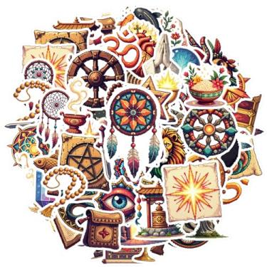 Imagem de 70 peças adesivos de símbolos de espiritualidade cultura misticismo símbolo tradição adesivos brinquedo espiritual professor recompensa adesivos para telefone faça você mesmo, laptop, scrapbook