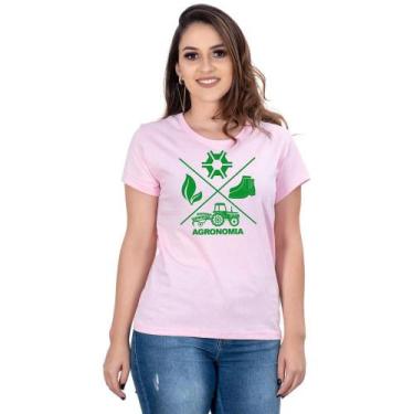 Imagem de Camiseta Country Feminina Algodão Agronomia Manga Curta - Campero, Ros