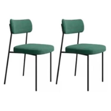 Imagem de Kit 02 Cadeiras Estofadas Melissa Sala de Jantar Cozinha Espaço Gourmet (Veludo Verde)