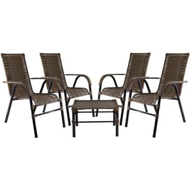 Imagem de Jogo Com 4 Cadeiras E Mesa De Centro Bela Argila
