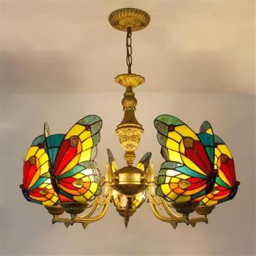 Imagem de Lustre Borboleta de Luxo Contemporâneo com LED, Criatividade Americana, Ideal para Sala de Estar, Restaurante, Quarto, Villa, Hotel, Café, Bar, KTV ou Clube. Luminária Pendente de Vidro Colo