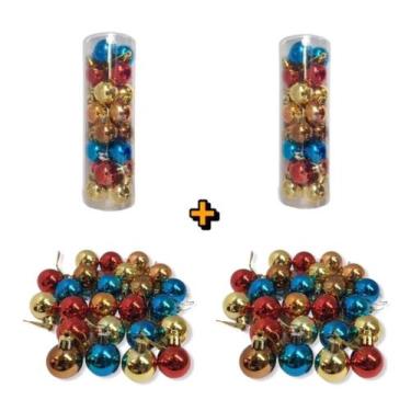 Imagem de Bolinhas De Natal Lisas 48 Unid Enfeites Natalinos Coloridas - Wincy n