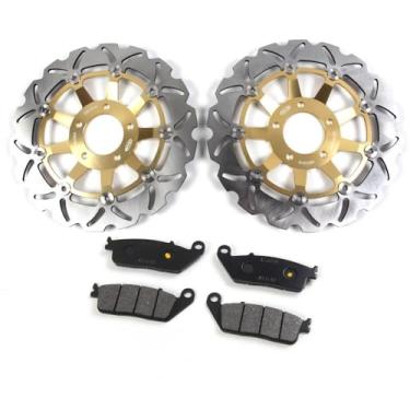 Imagem de Discos e pastilhas de freio dianteiro Arashi para Suzuki RF600R 1993-1997, RF400R 1993, GSX400 IMPULSE (JAPAN) 1994-1996, acessórios de substituição de motocicleta dourados
