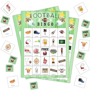 Imagem de FTRZX Cartões de bingo de futebol, tema esportivo, festa de verão, cartões de bingo para adultos, jogos de bingo para festa de aniversário, festa de futebol, 24 jogadores, suprimentos de decoração de