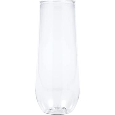 Imagem de Creative Converting 338361 Clear Plastic Stemless Champagne Flutes, 9 oz, 4 Ct.