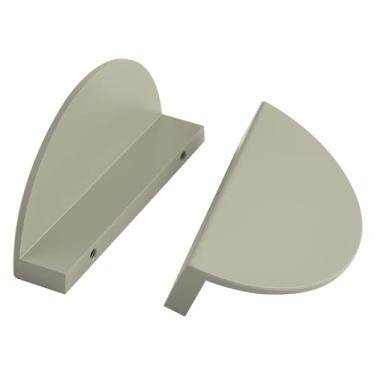 Imagem de funifiti Pacote com 4 puxadores de armário de 7,6 cm verde semicírculo, alças modernas para armários e gavetas, acessórios coloridos de decoração de quarto infantil meia lua