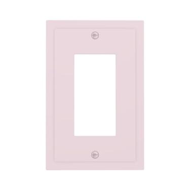 Imagem de Wmhusu Capas de tomada rosa 1 Gang placa de parede única basculante capa decorativa GFCI receptáculo placa elétrica para sensor de movimento regulador USB