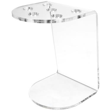 Imagem de Suporte de tesoura de acrílico leve para cabeleireiros, rack de cisalhamento de 6 furos, armazenamento transparente, salão de beleza para uso doméstico, organizador de ferramentas de cabelo