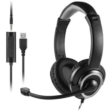 Imagem de Fone Headset com Microfone Cancelamento de ruído Preto PH427