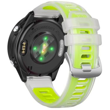 Imagem de Pulseira de relógio compatível com Garmin Forerunner 570 de 42 mm/Forerunner 165/Forerunner 245/Forerunner 645/Vivoactive 6/5, pulseira esportiva de liberação rápida de 20 mm para mulheres e homens