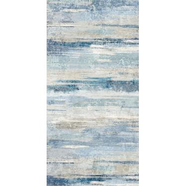 Imagem de Tapete abstrato de cozinha 7,5 x 18,8 cm - Tapete antiderrapante lavável para entrada corredor resistente a manchas para quarto, moderno, abstrato, leve, decoração de casa, tapete de chão para donos